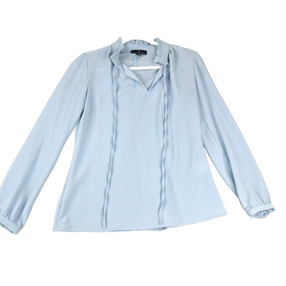 Dafna Levinson Blouse Womens US 6 Blue Button Up Long Sleeve Israel